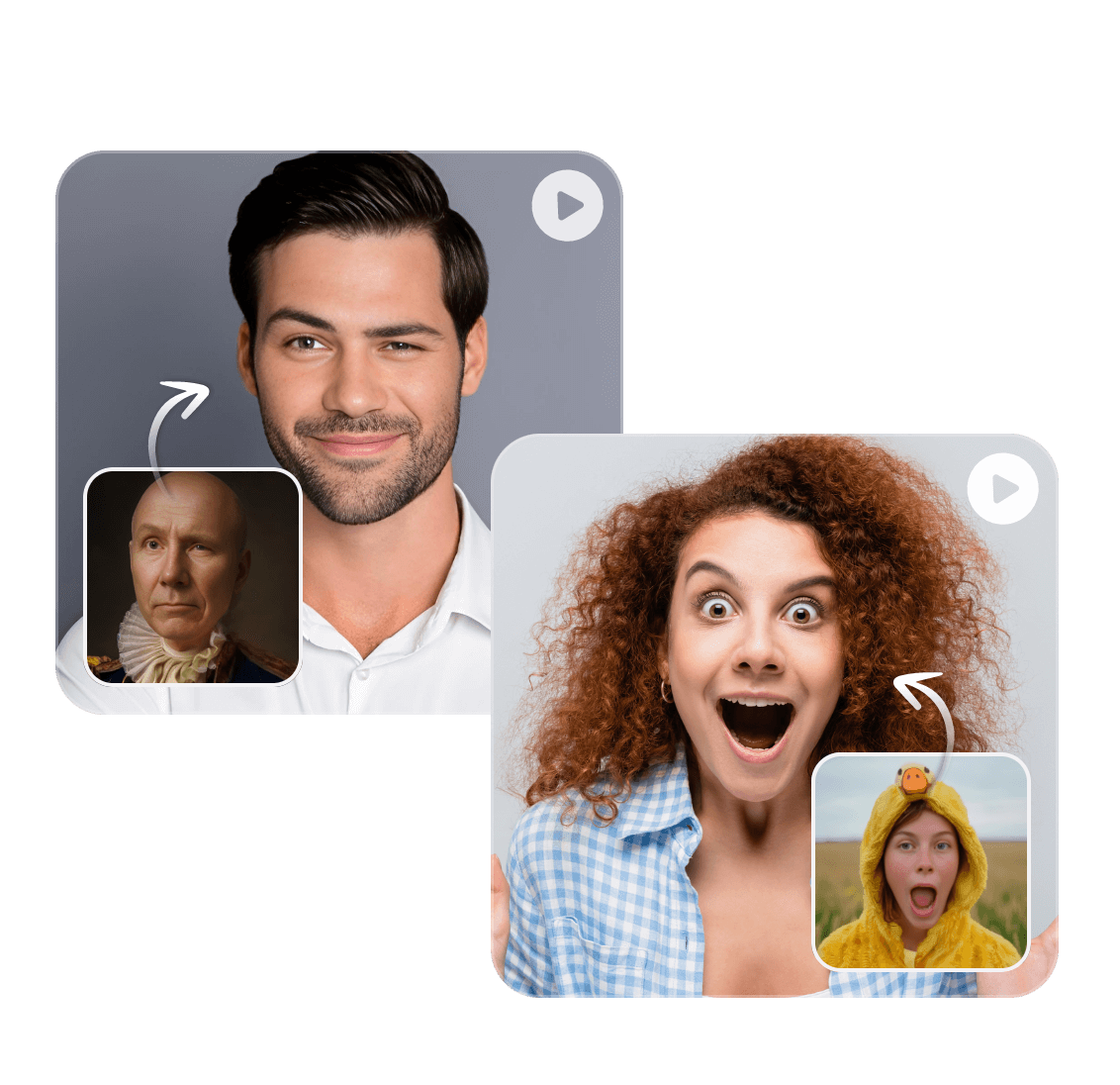 Animate two face pictures online with presets with clipfly