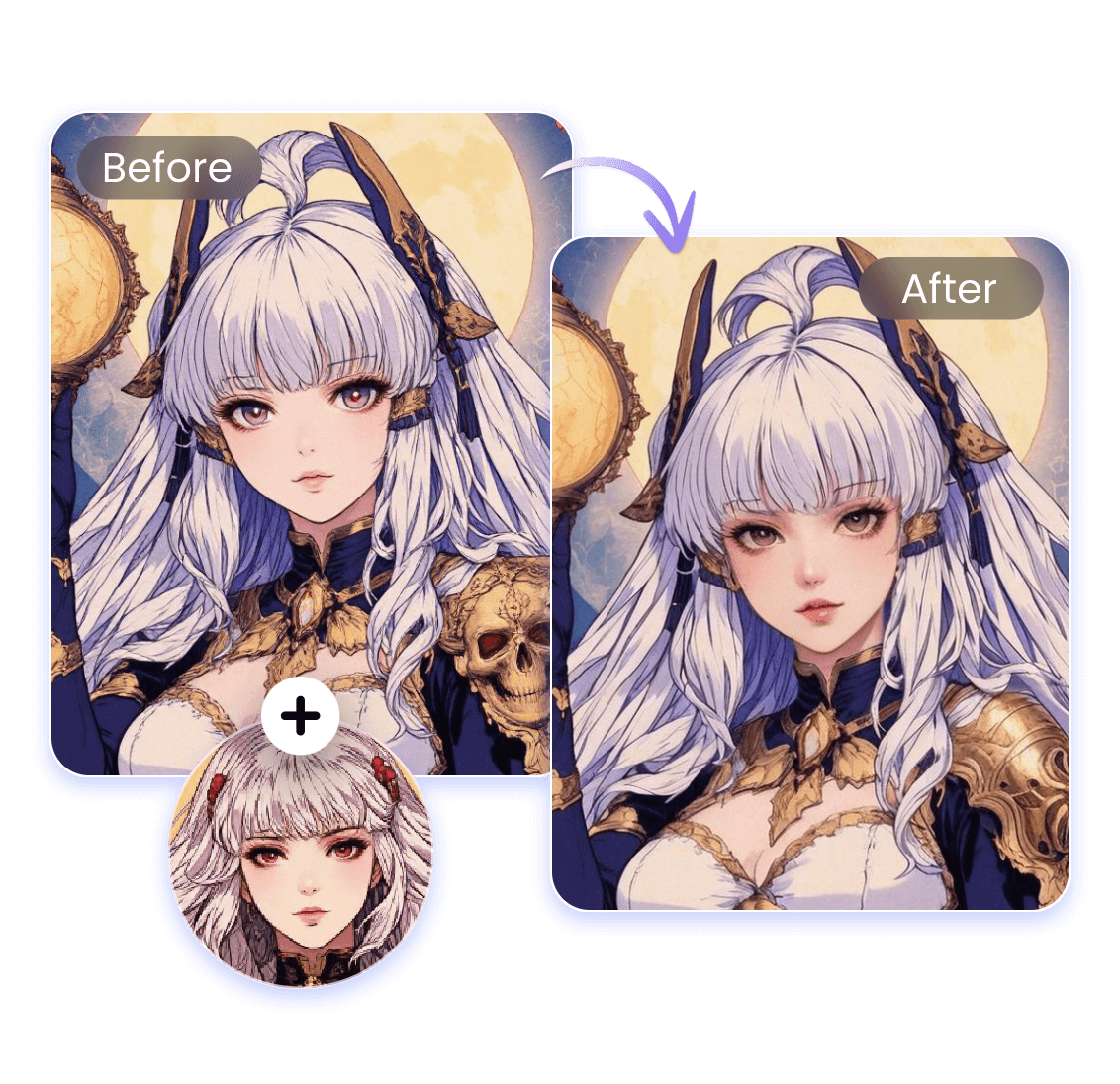 Anime photo head swap effect