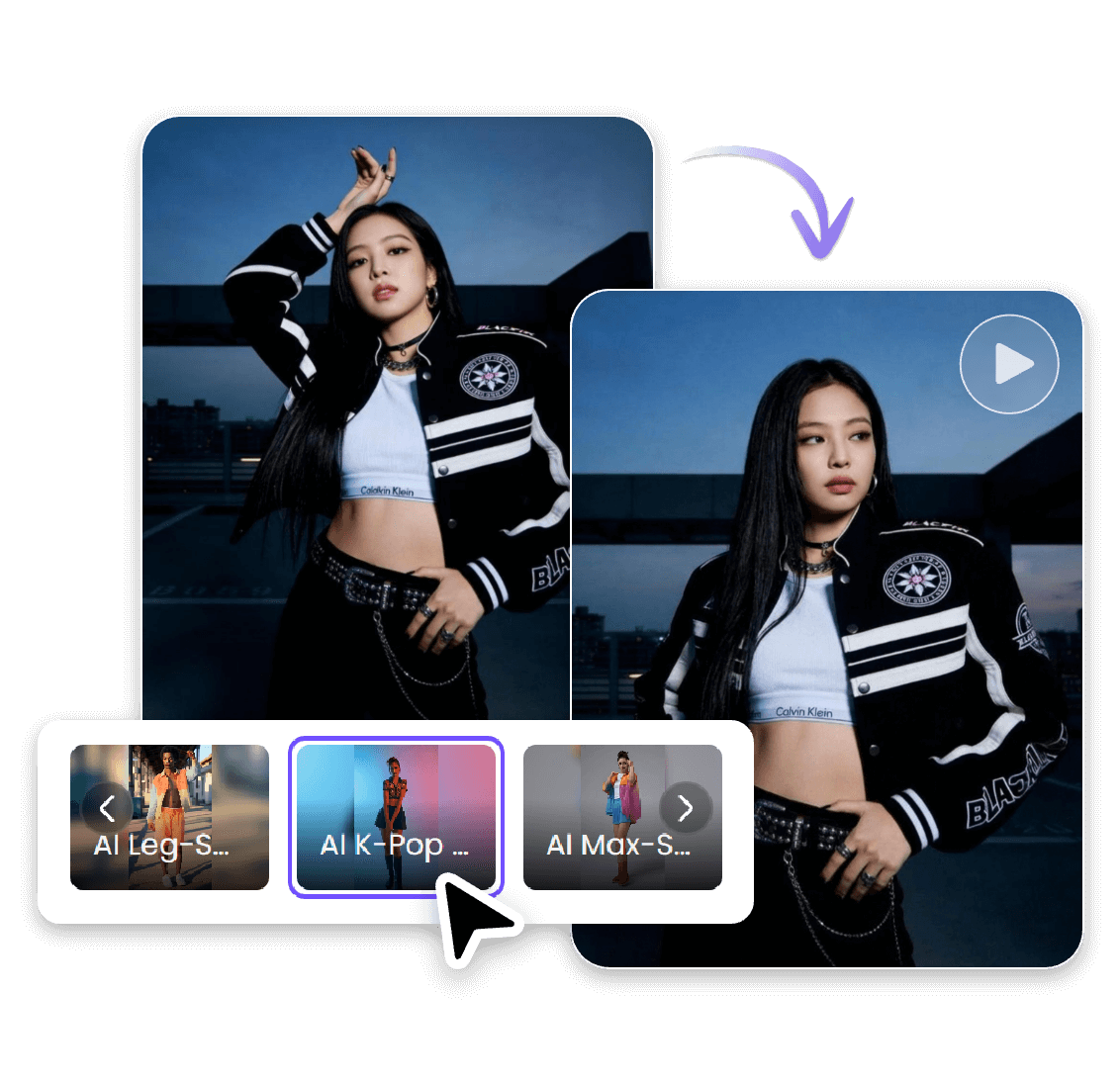 Apply clipfly kpop dance video template to make a dance video