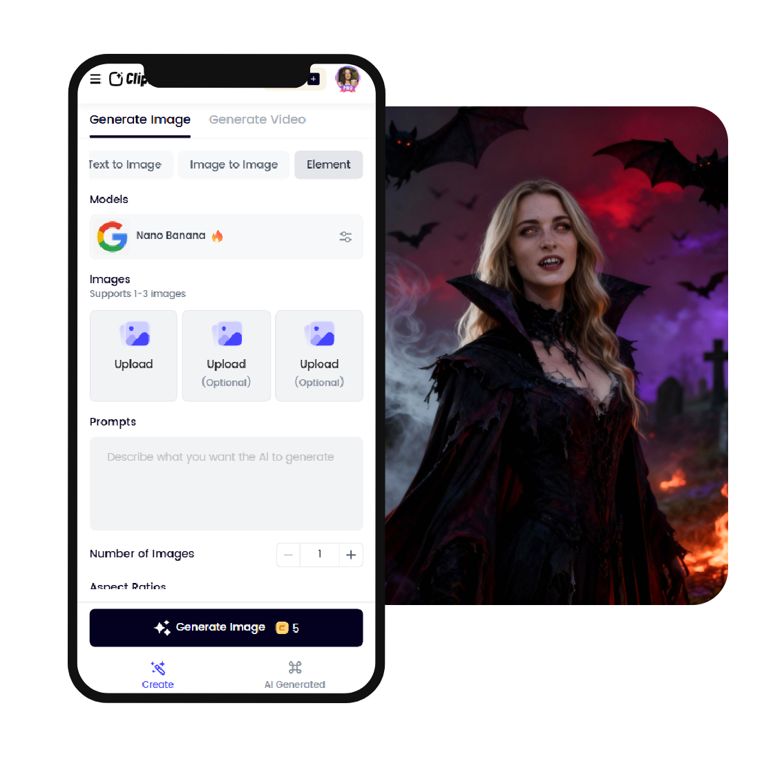 Appliquer un effet de vampire terrifiant à un portrait de femme sur téléphone