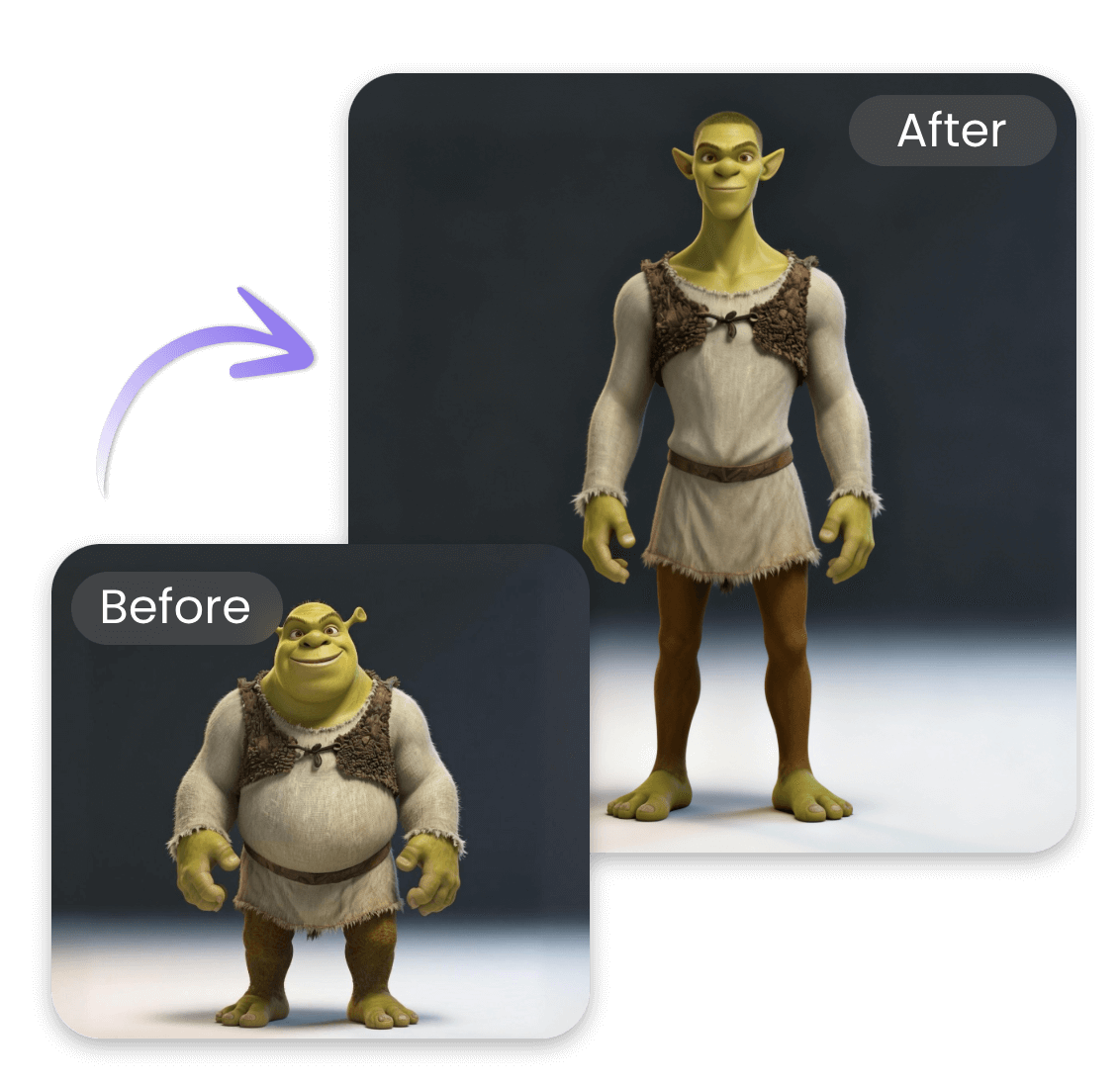 Apply slimming effect to beloved characters