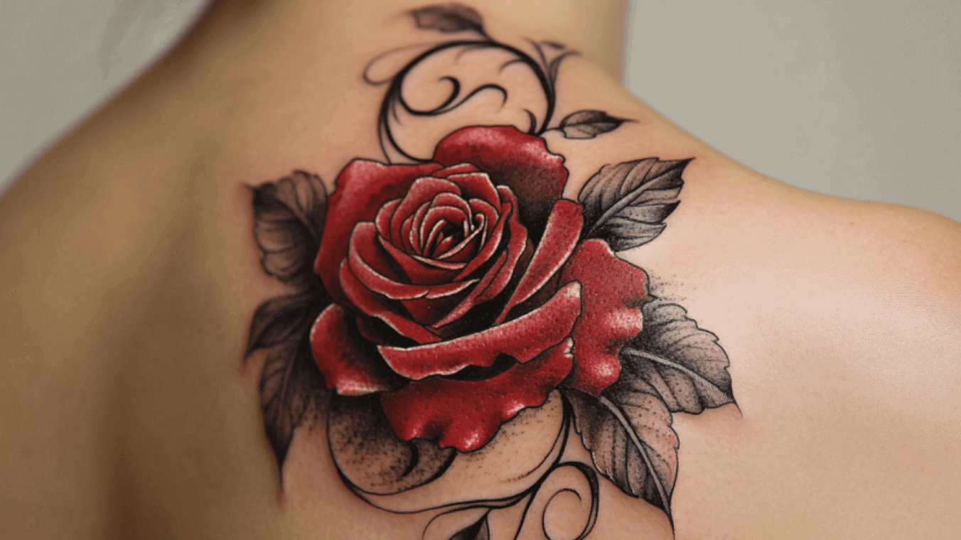 Birth flower tattoo on the back