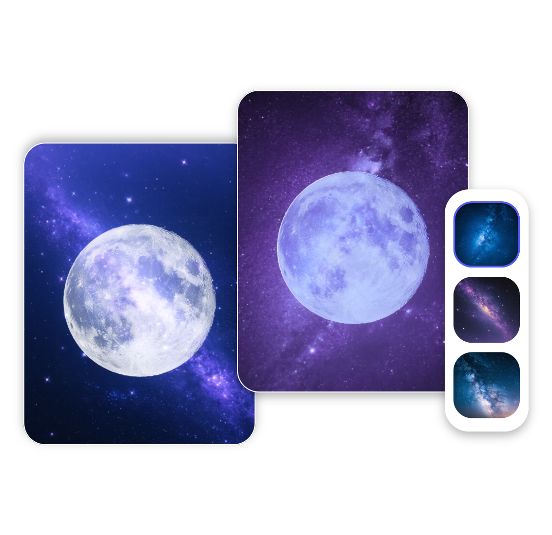 簡単に背景加工してバースデームーンをアレンジ