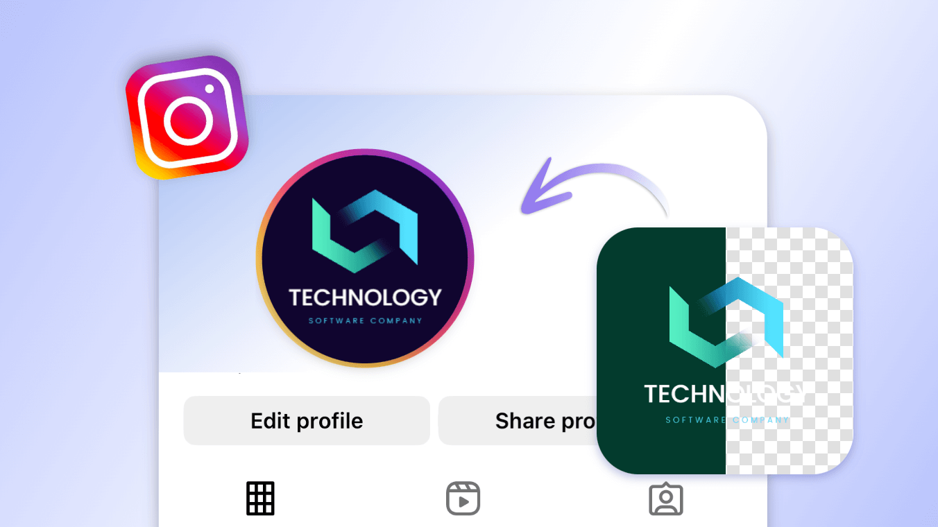 Boost your logo brand without background on social media