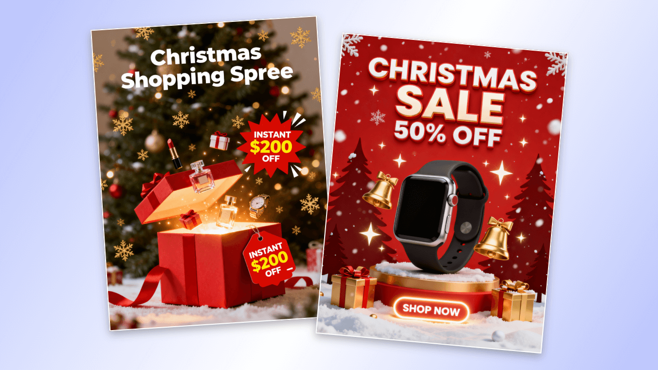 プロモーション用のホリデー商品画像を作成