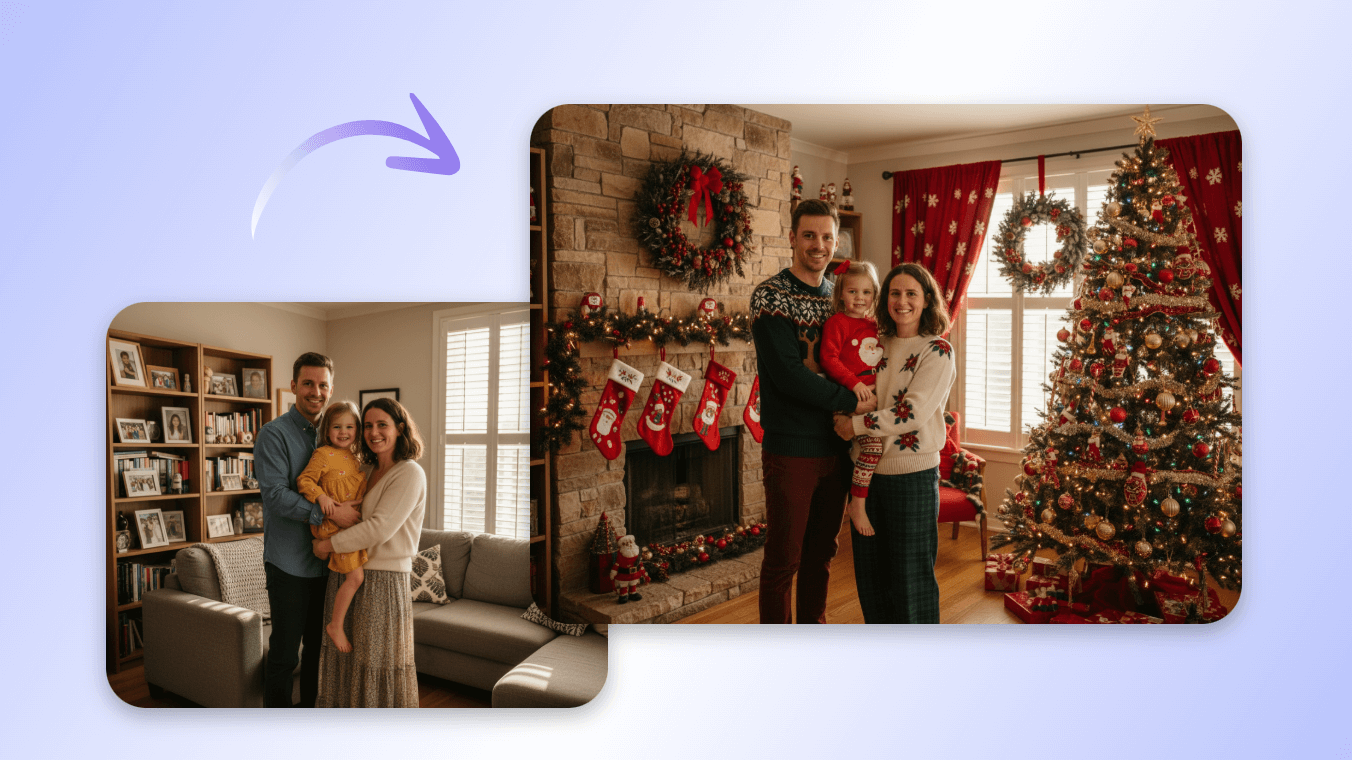 家族のホリデー写真を簡単に撮影