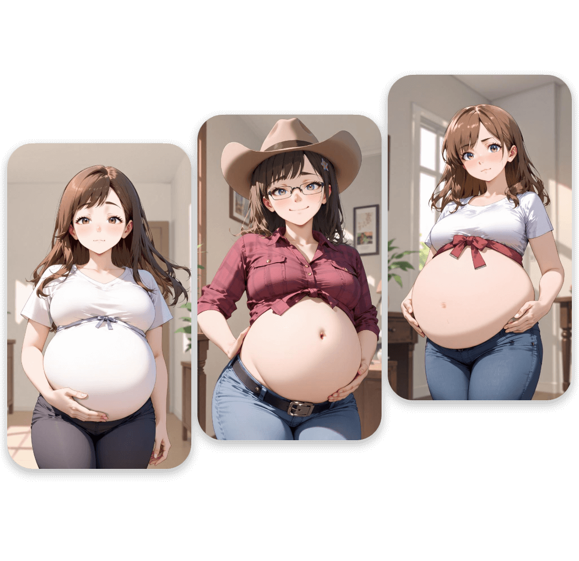 Cartoon and anime pregnancy effects with AI pregnant art