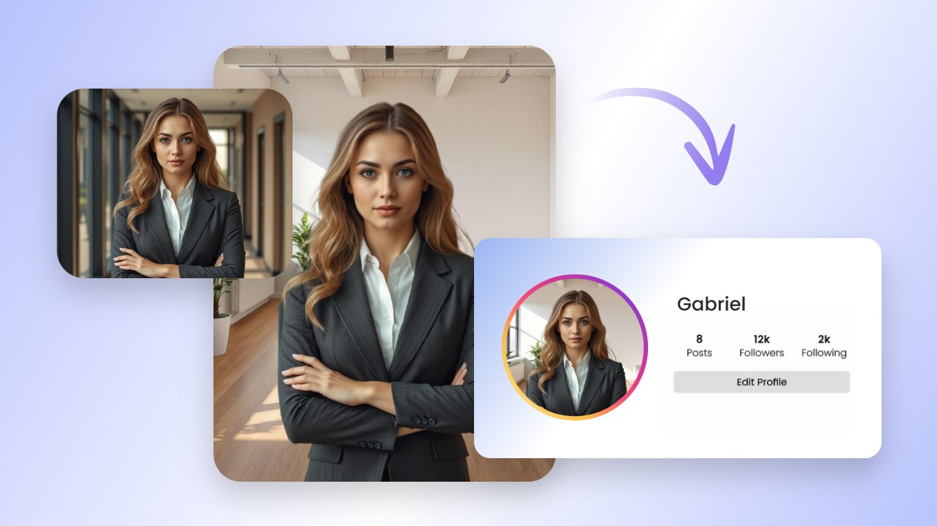Change a background to improve a girl headshot in clipfly
