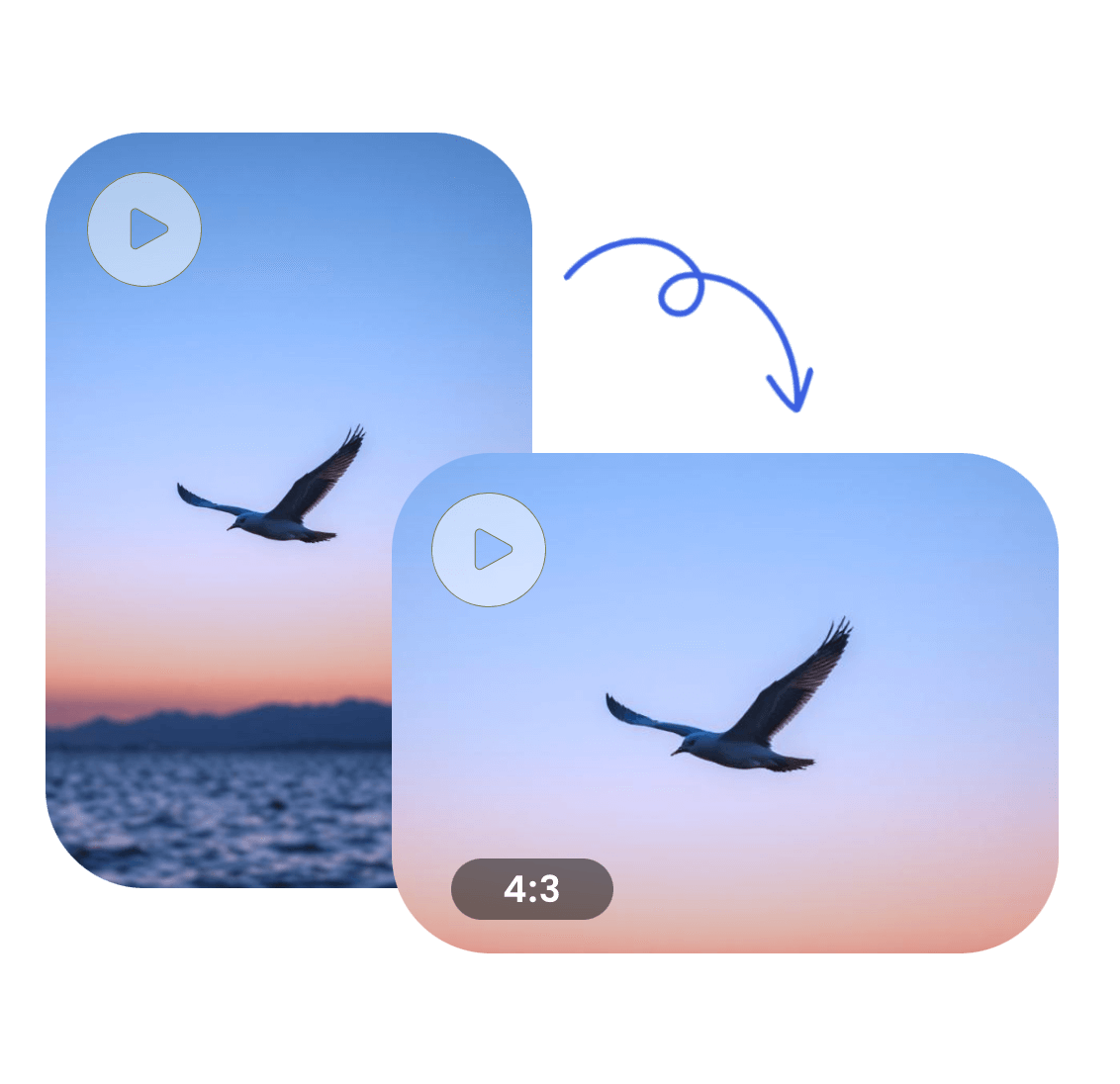 Change a video aspect ratio to four three with clipfly video resizer