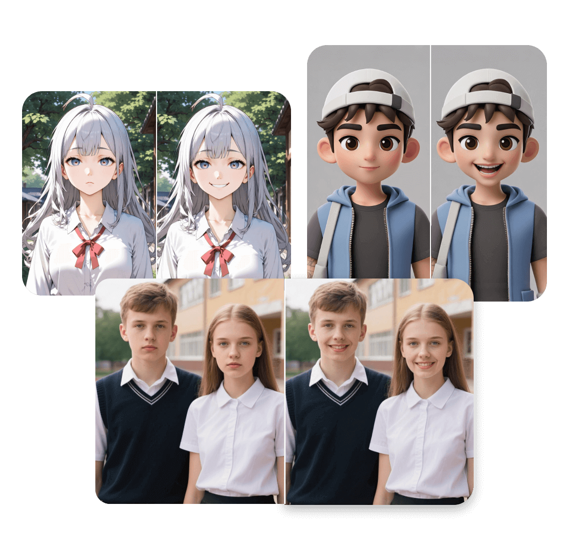 Change expressions of different types of images