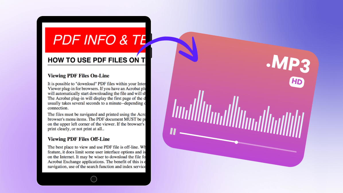 Change pdf to podcast audio