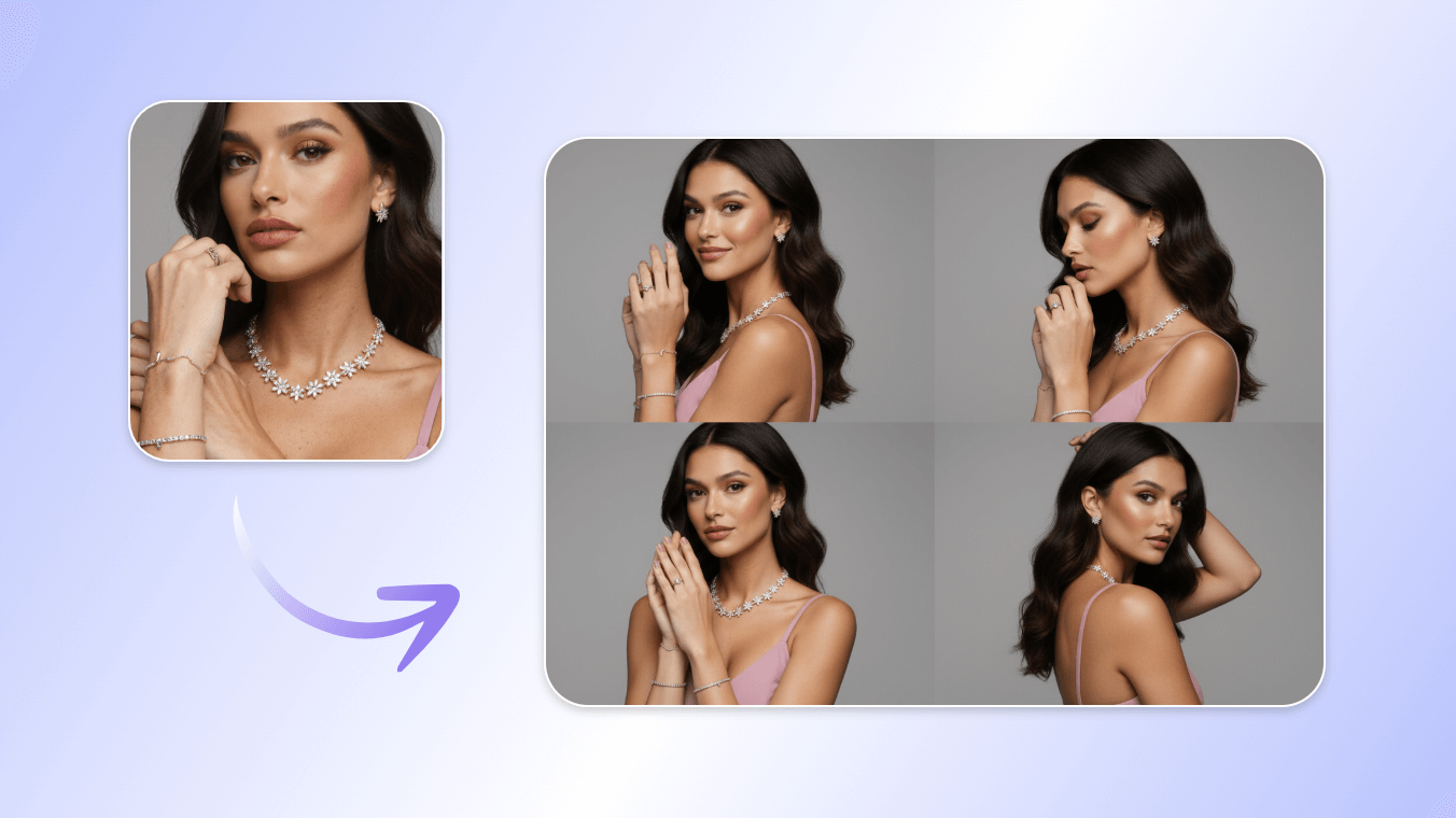 Change poses for the jewellery model