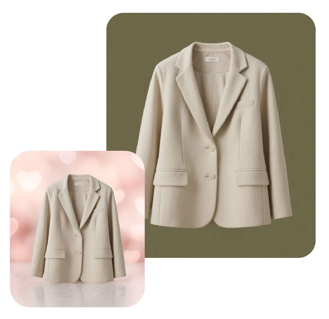 Change the bg color of a coat picture from pink to light brown