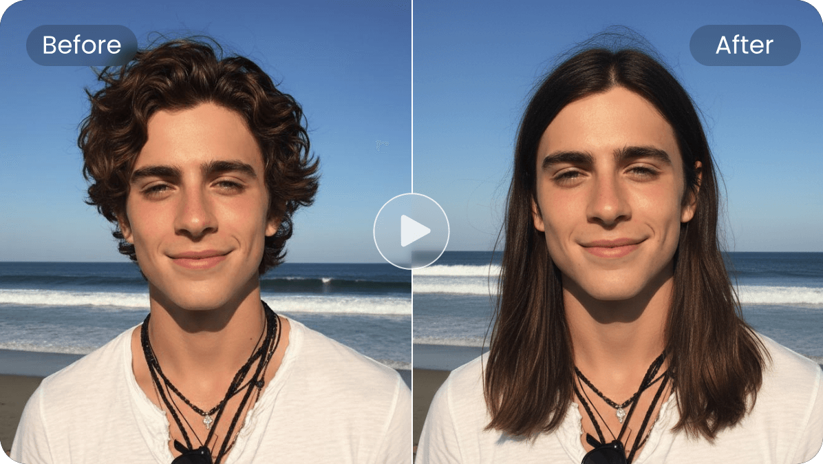 Change the hairstyle of a boy to long hair