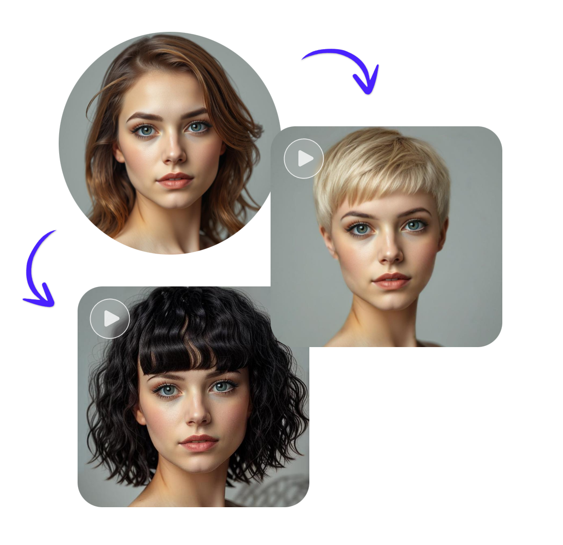 Change your original hairstyle into short stylish hair with ai