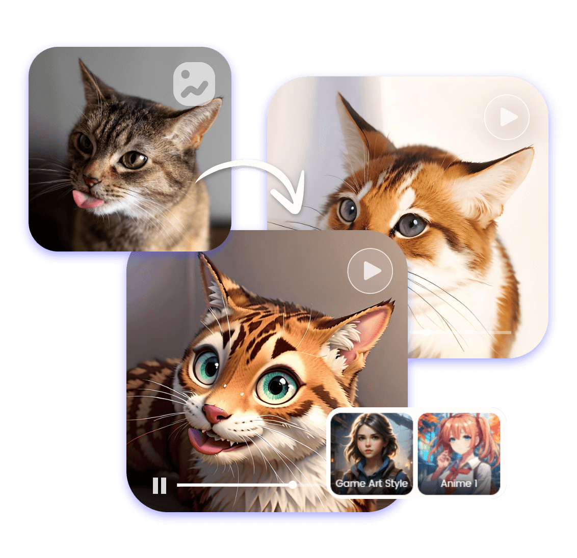 Choose a style to generated cat smile meme videos instantly