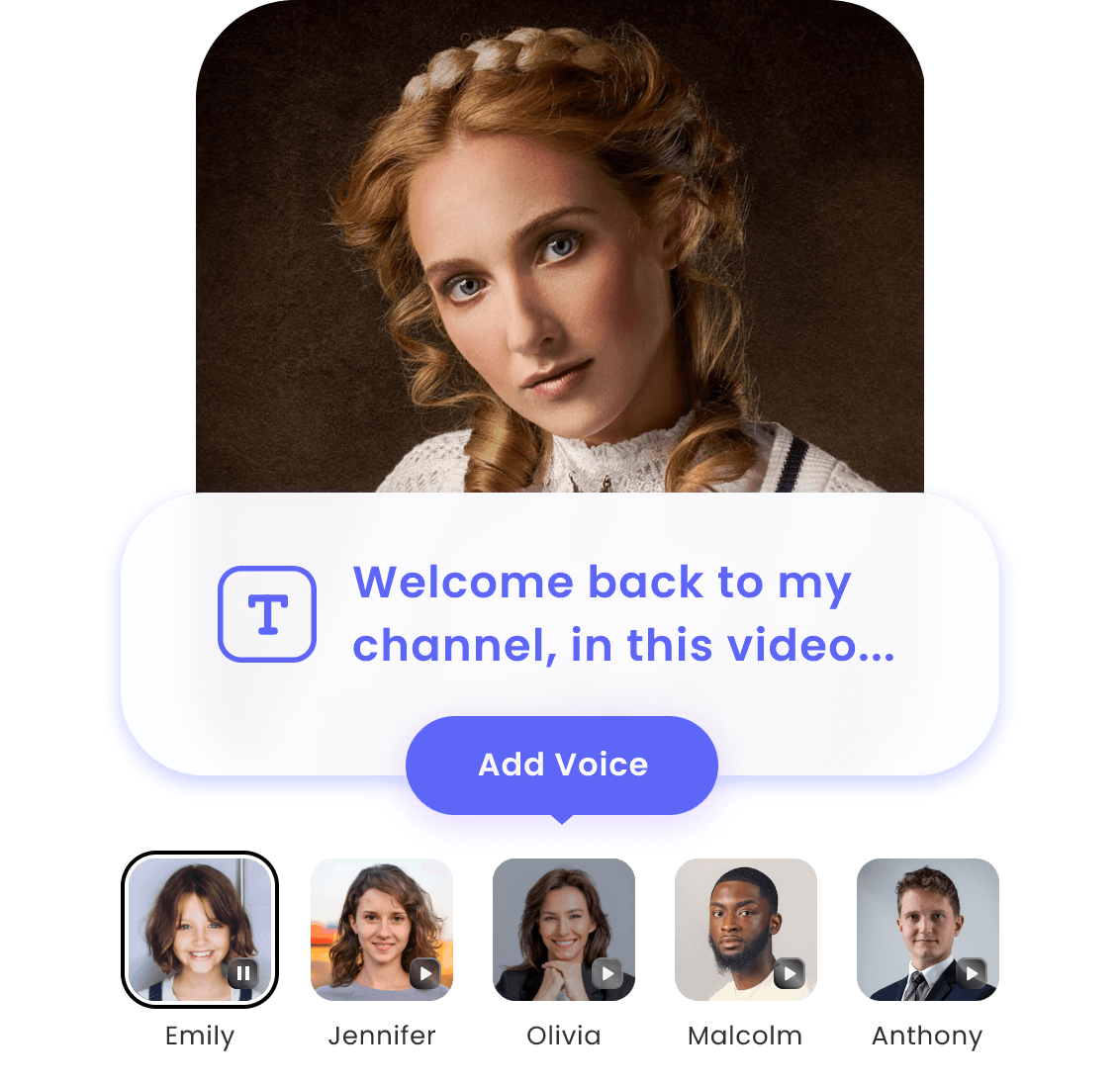 Choose from clipfly preset voice options and make a photo of a lady talk