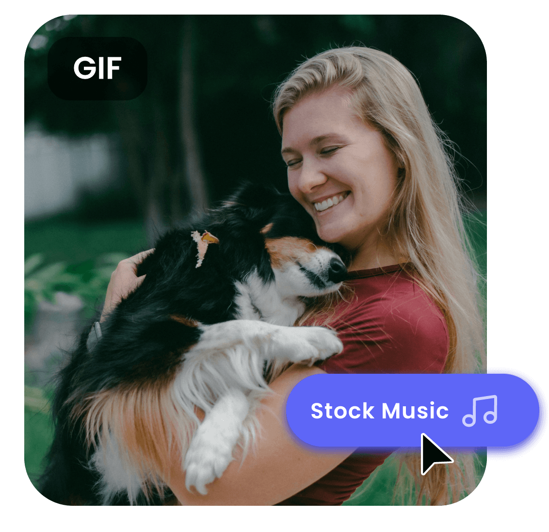 Escolha a música do gif e adicione-a a um gif instantaneamente no clipfly