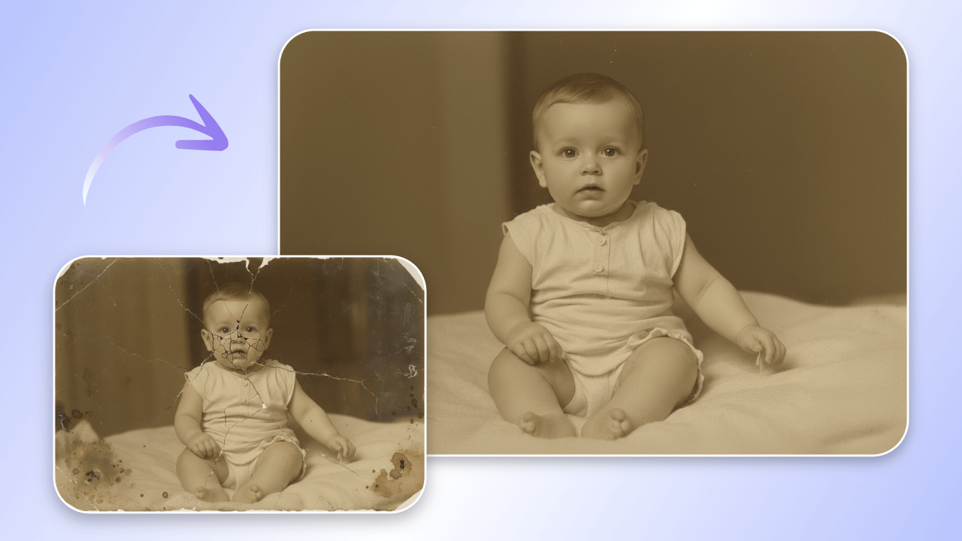 Clipfly photo restoration baby photos