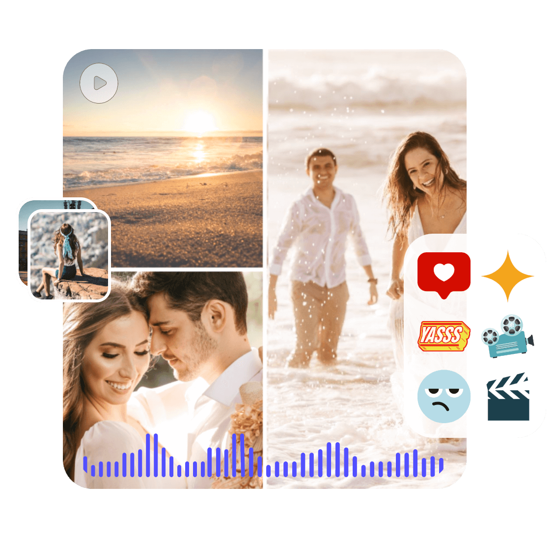 Collage videos online with rich stock media