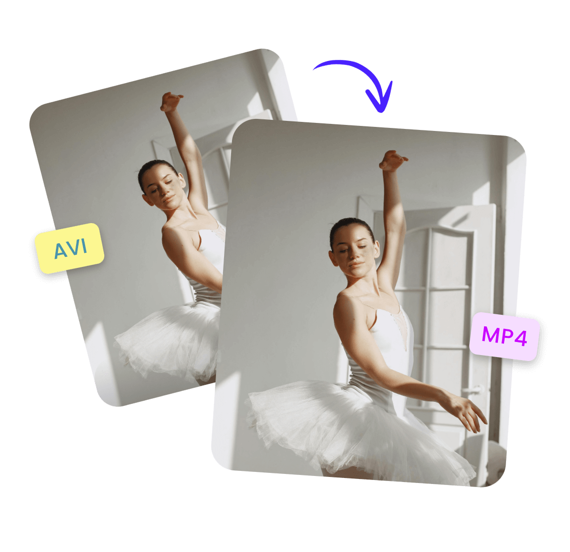 Convert an AVI video of a girl dancing ballet to MP4 format