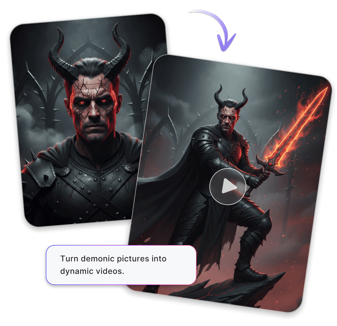 AI悪魔画像を動く悪魔動画に変換