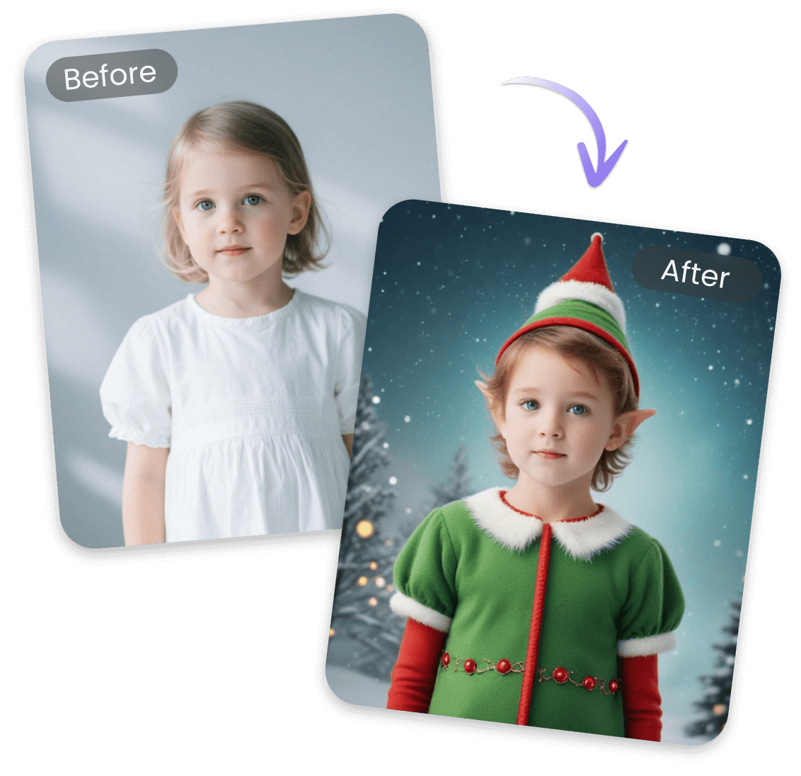 Converter uma imagem original para o estilo de férias com IA