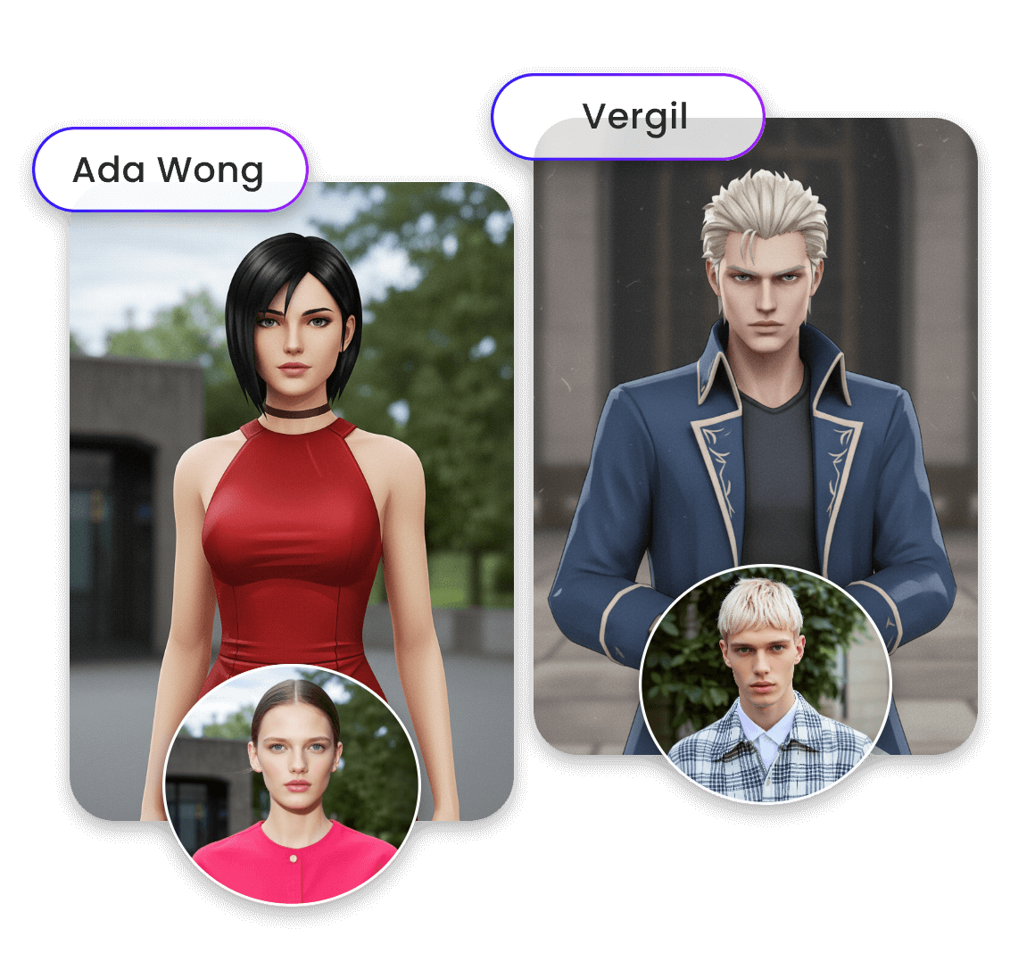 Cosplay the famous ps2 game characters ada wong and vergil with clipfly ps2 filter