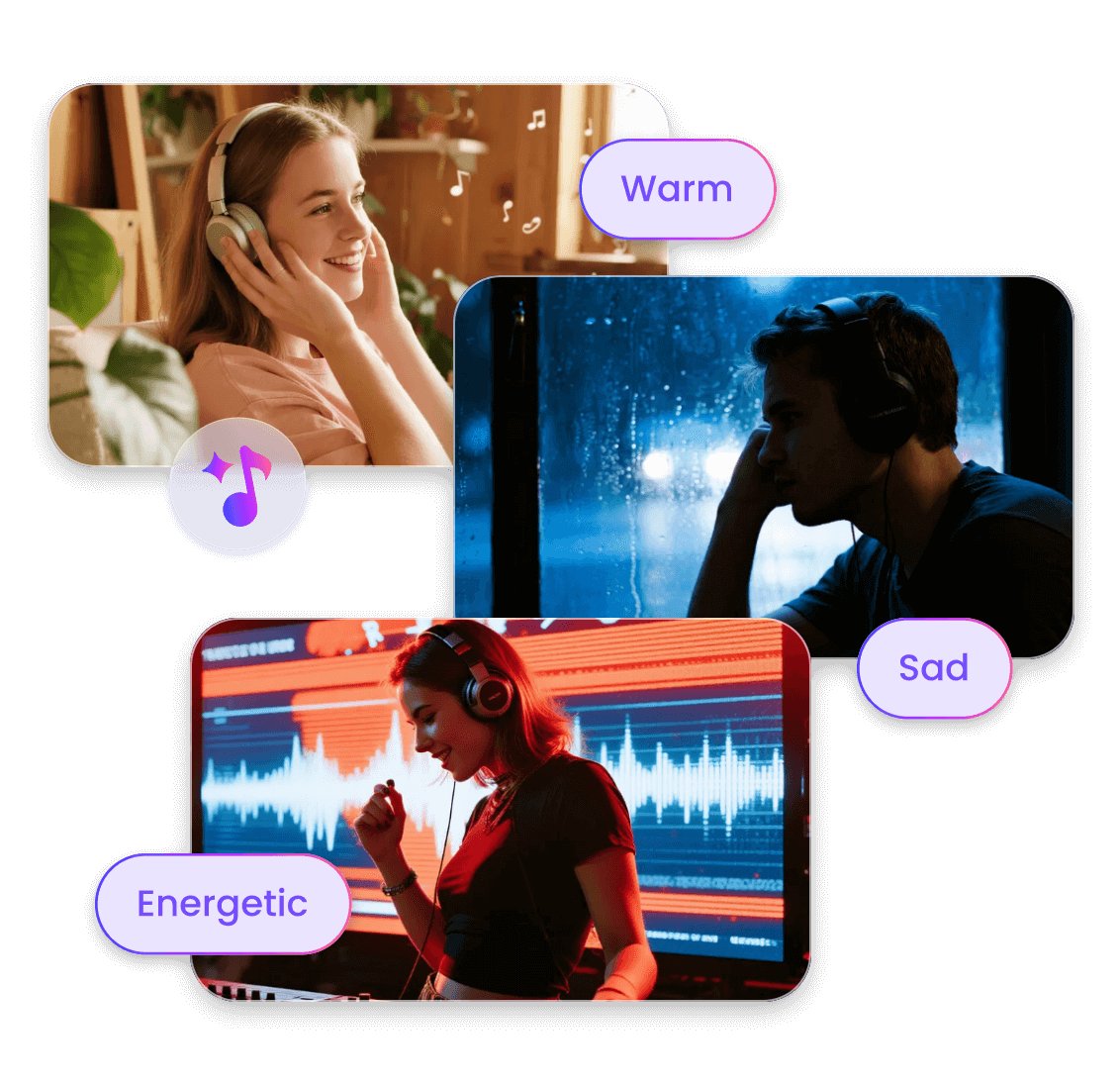 Craft lofi music in differernt moods and vibes