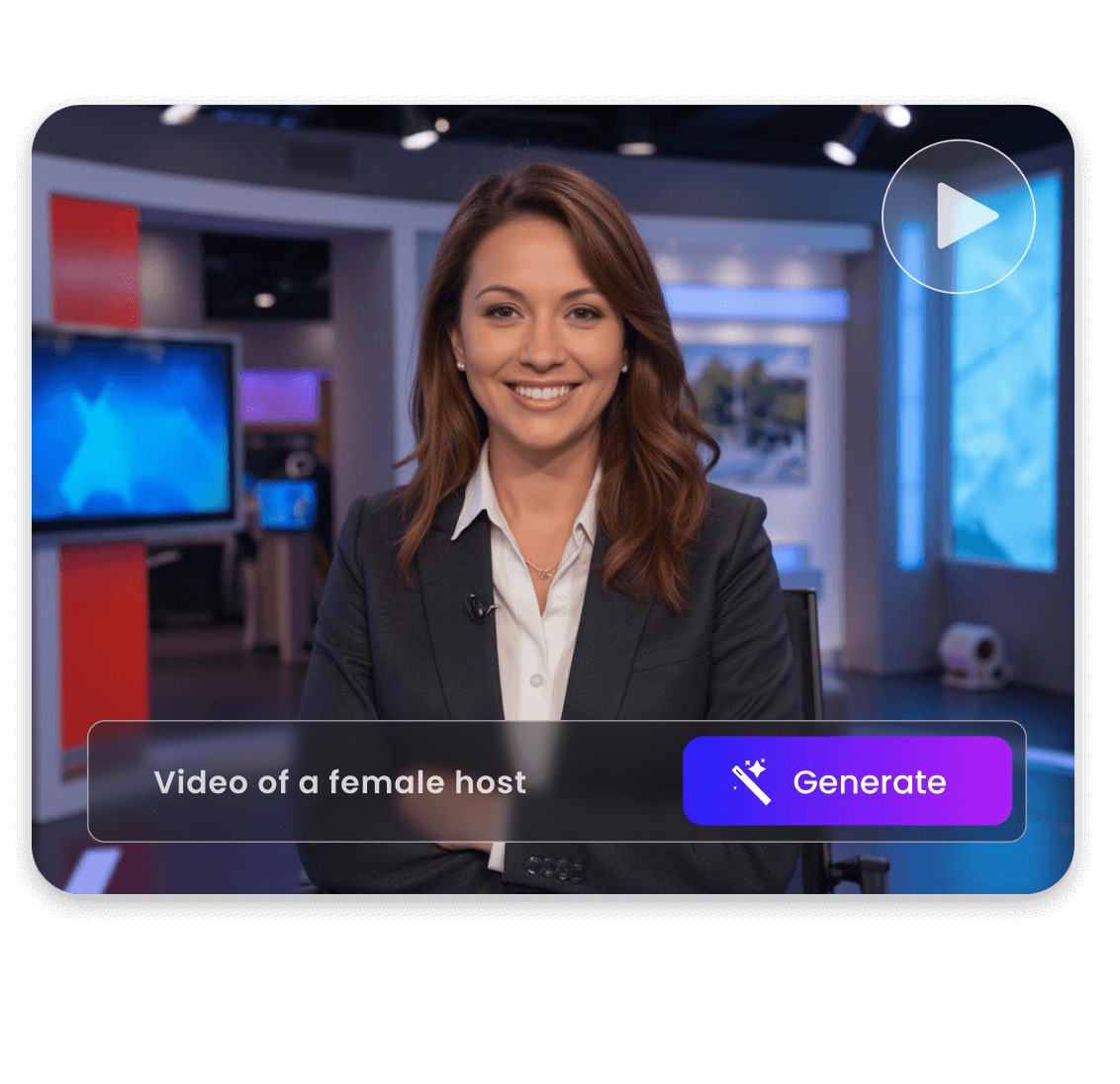 Create a female ai news spokesperson from text