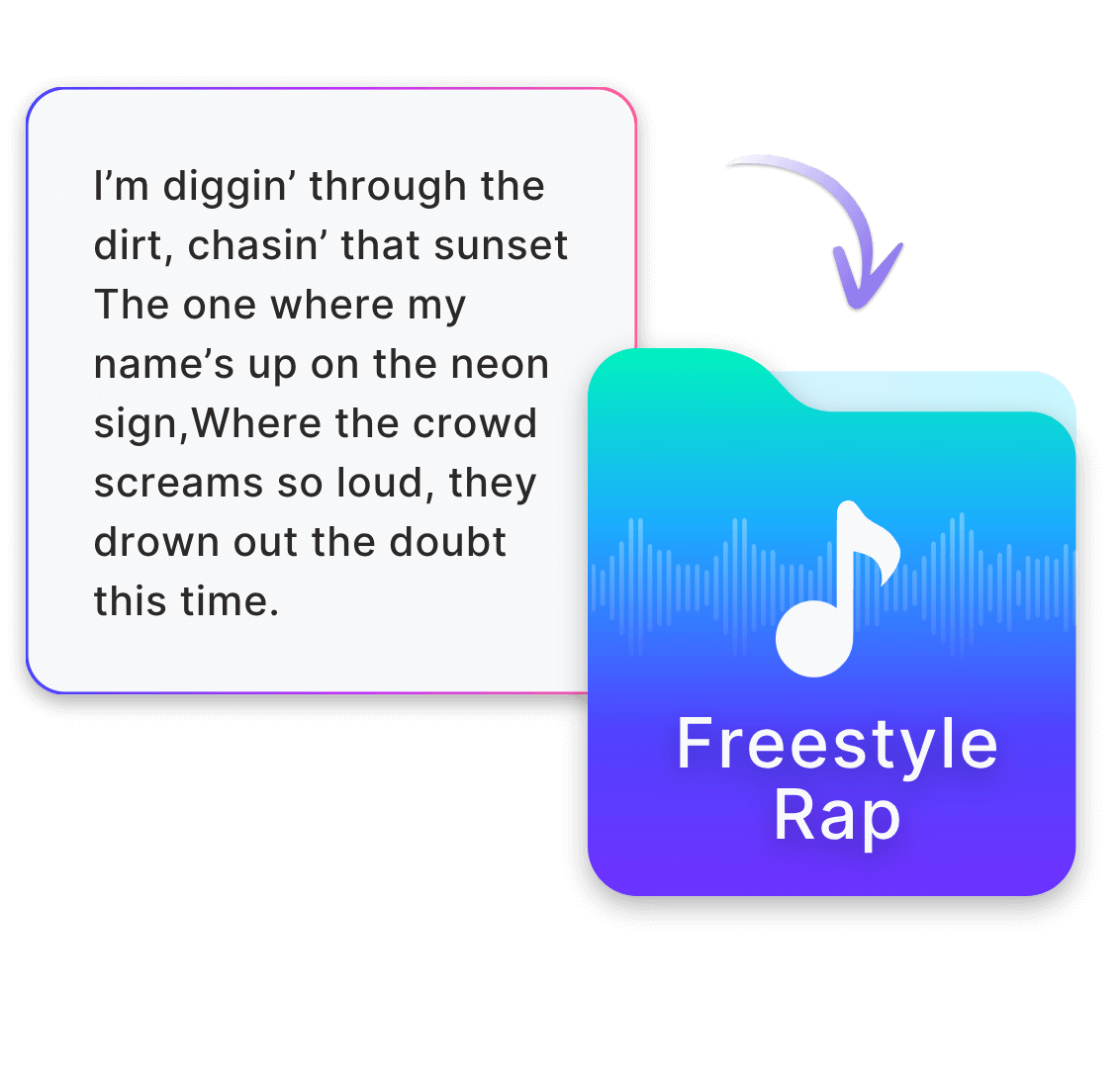 Create a freestyle song from the ai generated freestyle lyrics