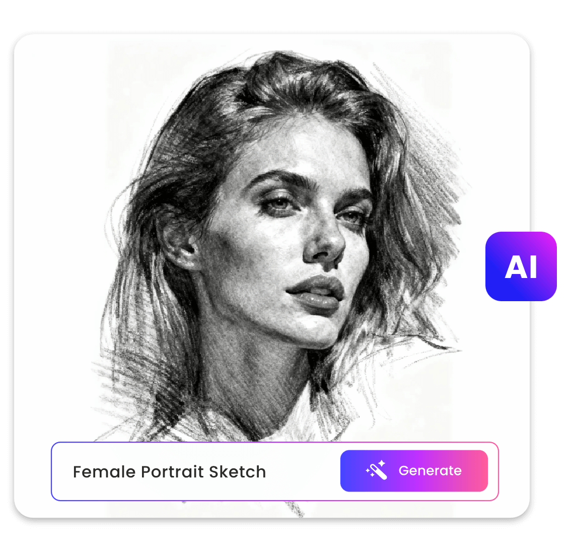 Create a line art version of a beautiful lady from text