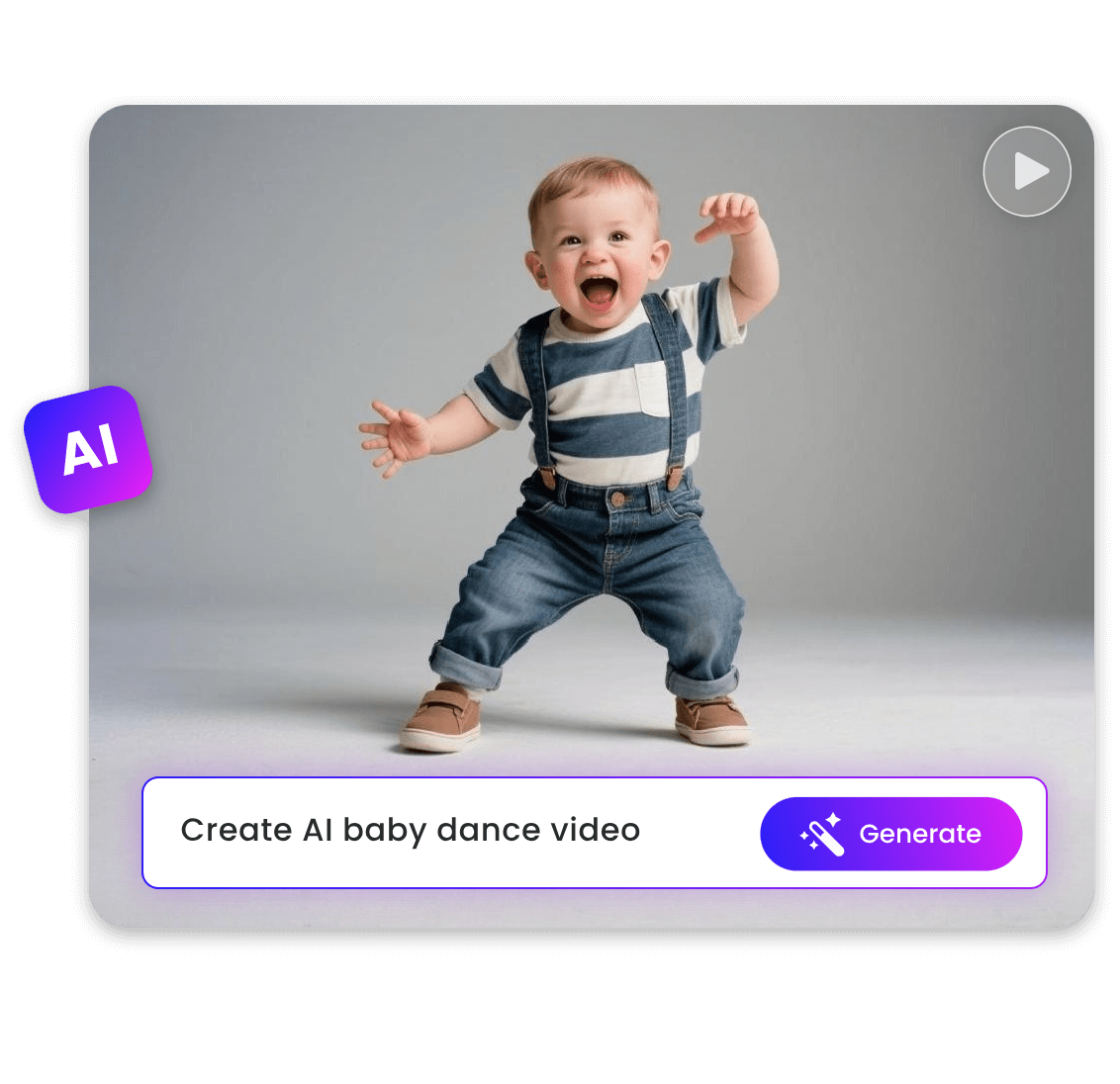輸入文字描述，生成寶寶 AI 跳舞影片