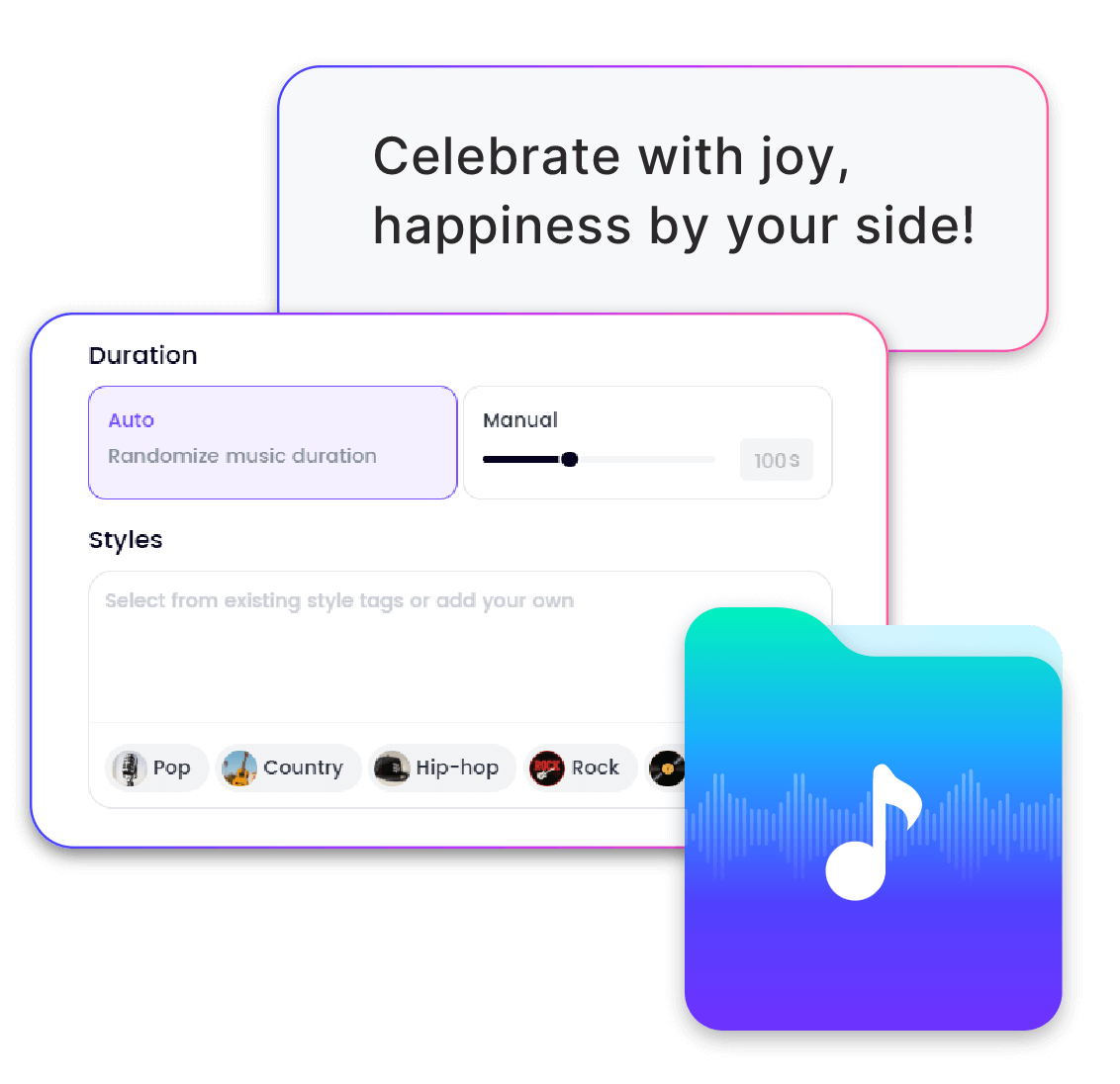Create a song from your ai chant in clipfly