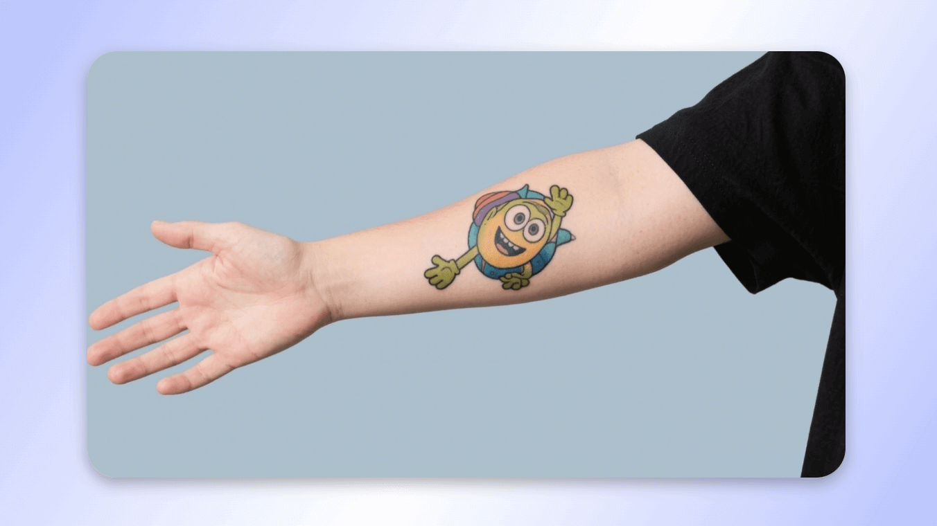 Create a unique disney pixar tattoo in clipfly