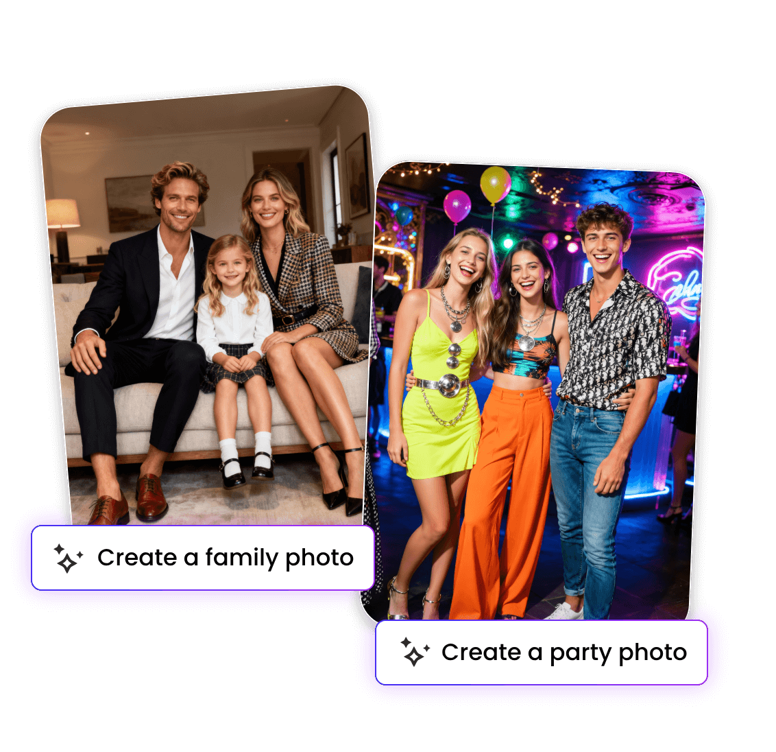 Create ai family and group photos from text in clipfly
