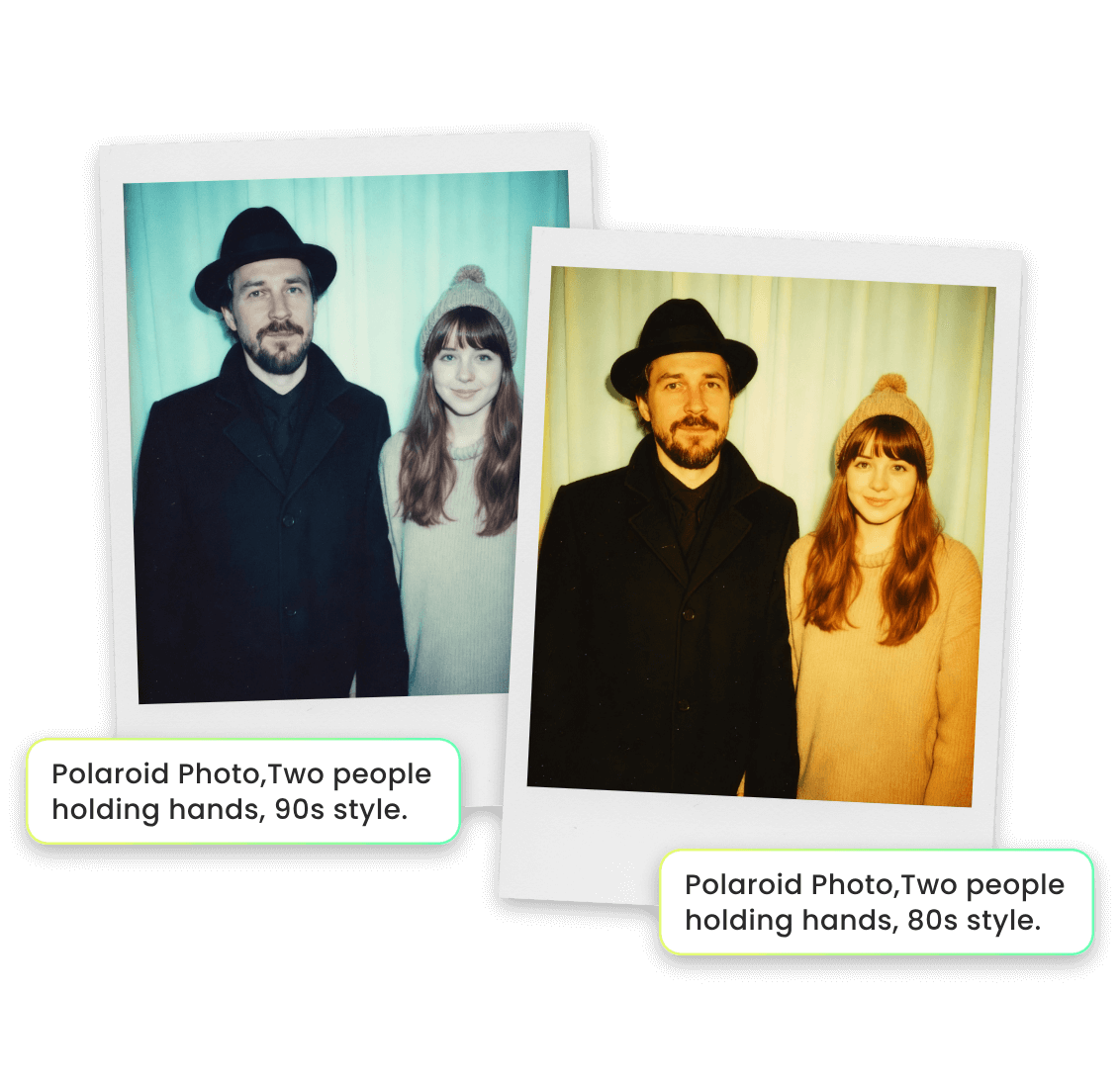 Create ai polaroid photos in different styles through prompt