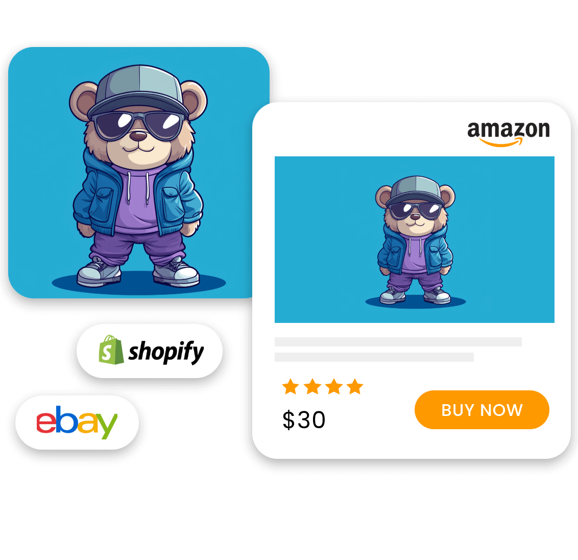 Create an ai cartoon bear character and use it for commercial use
