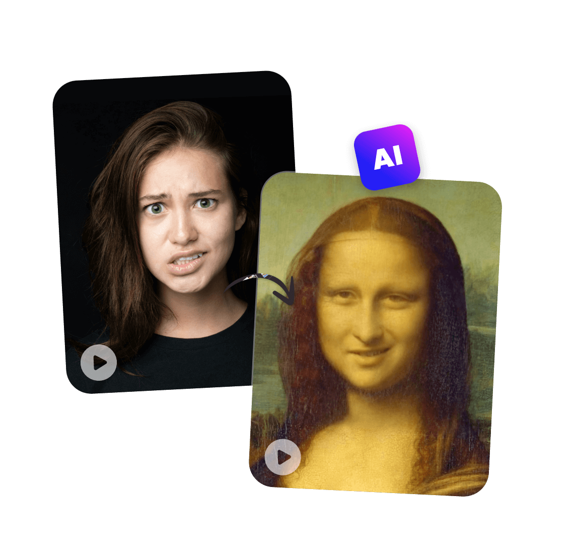 Create an ai face dance video of a mona lisa picture for fun with clipfly