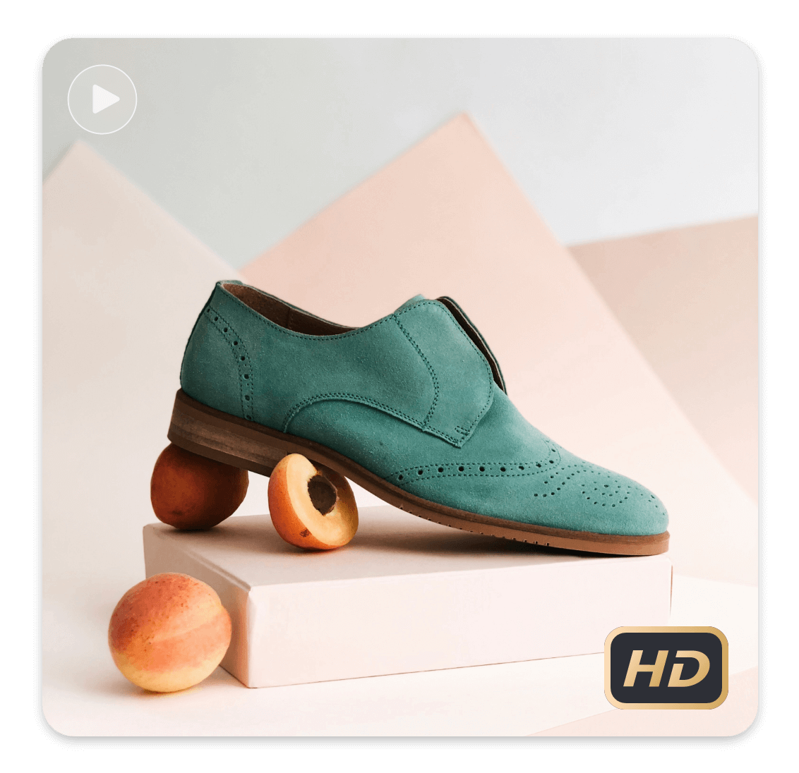 Create an hd ai promo video of a green shoe without watermark