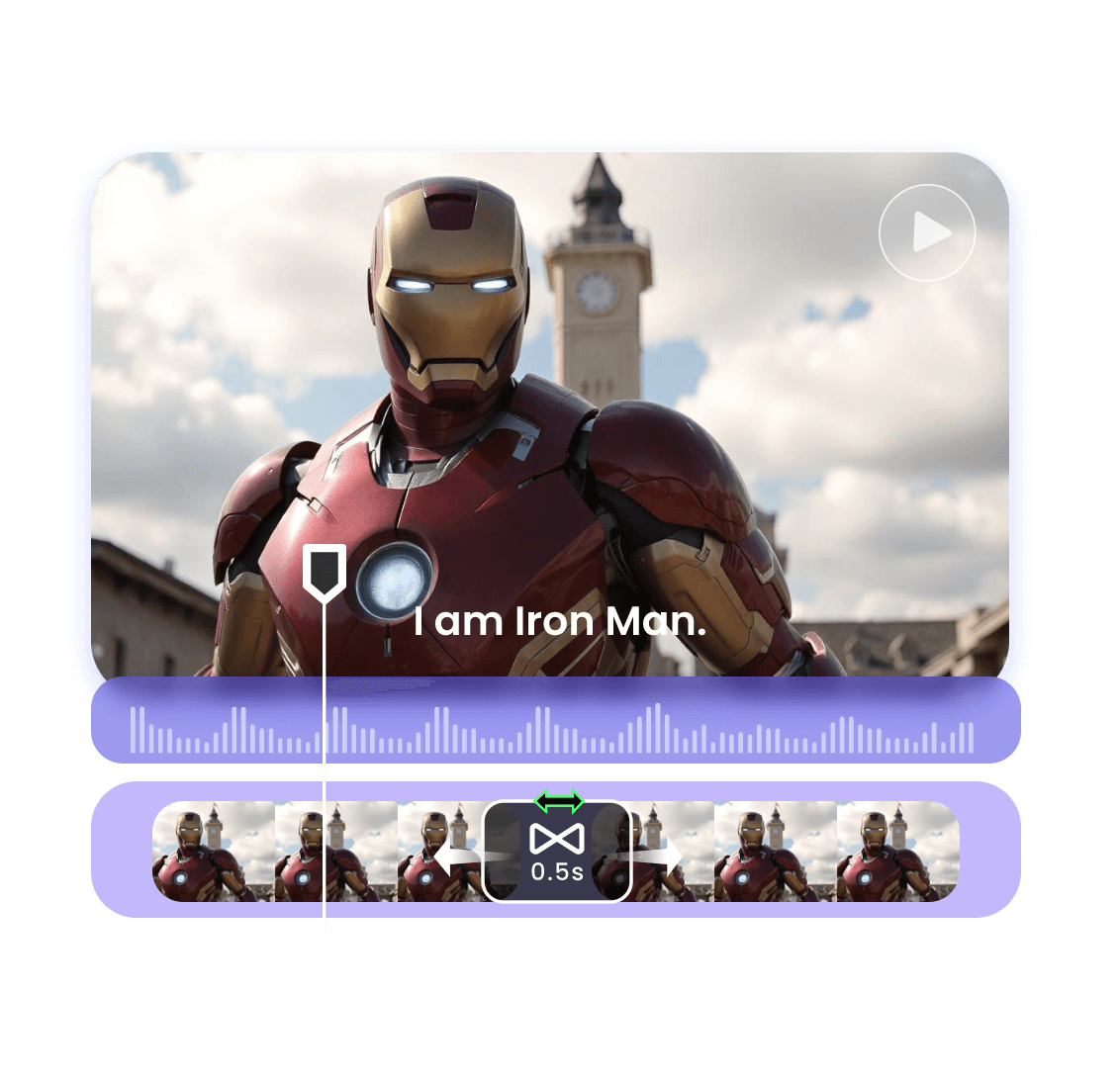 Create and edit your iron man cosplay video as you like in clipfly video editor