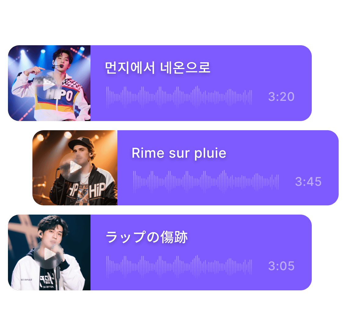 Create freestyle songs in three different languages