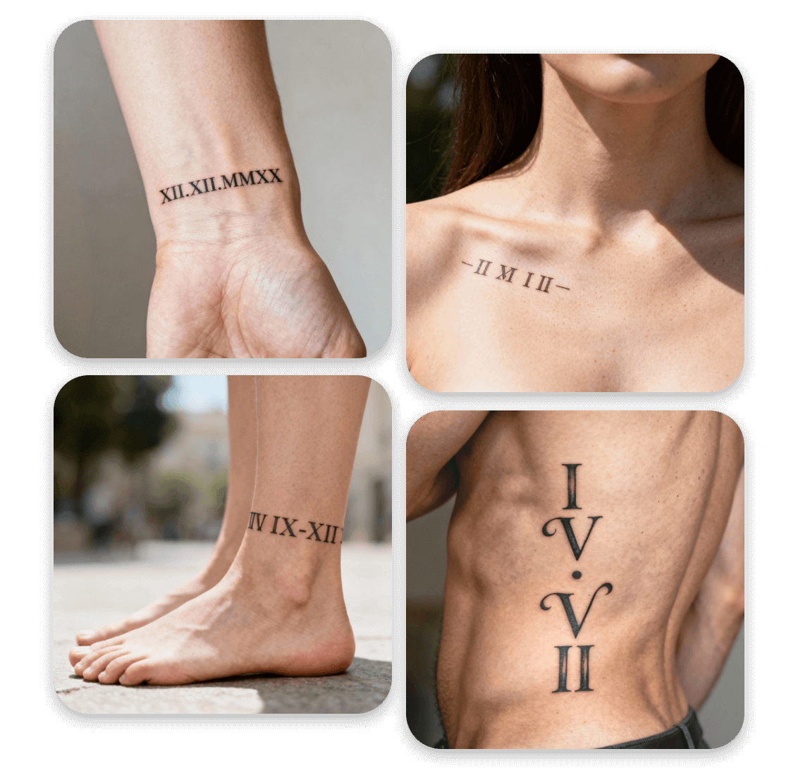 Create roman numeral tattoos for different body parts using clipfly roman numeral tattoo generator