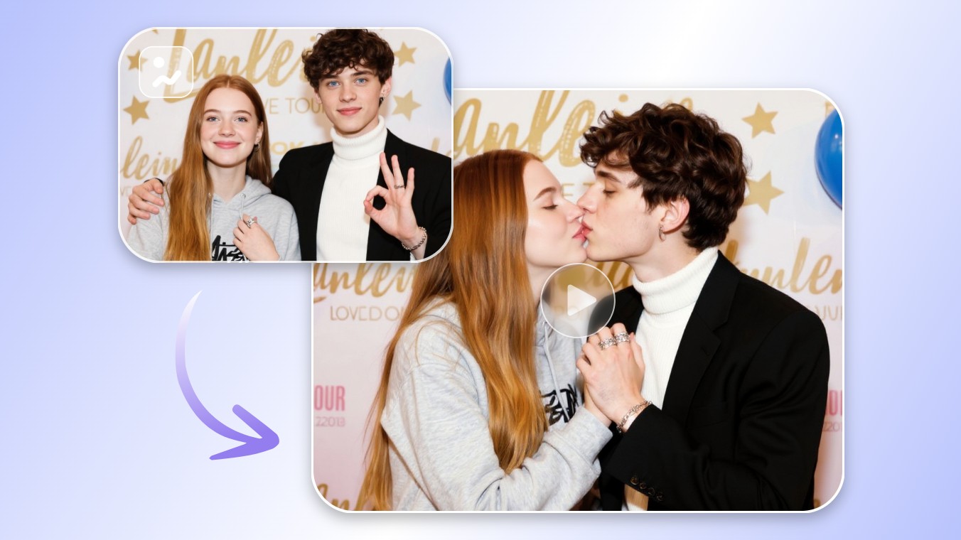 Create romantic kissing videos for selfship