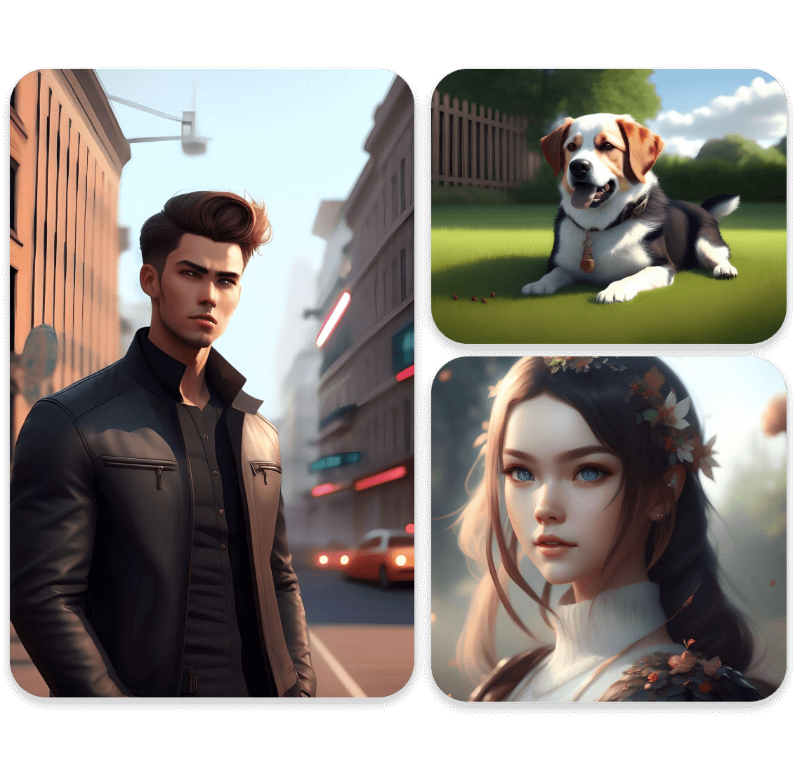 Create three ai cartoon characters in clipfly