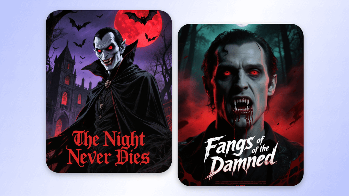 Create vampire themed posters with AI vampire filter