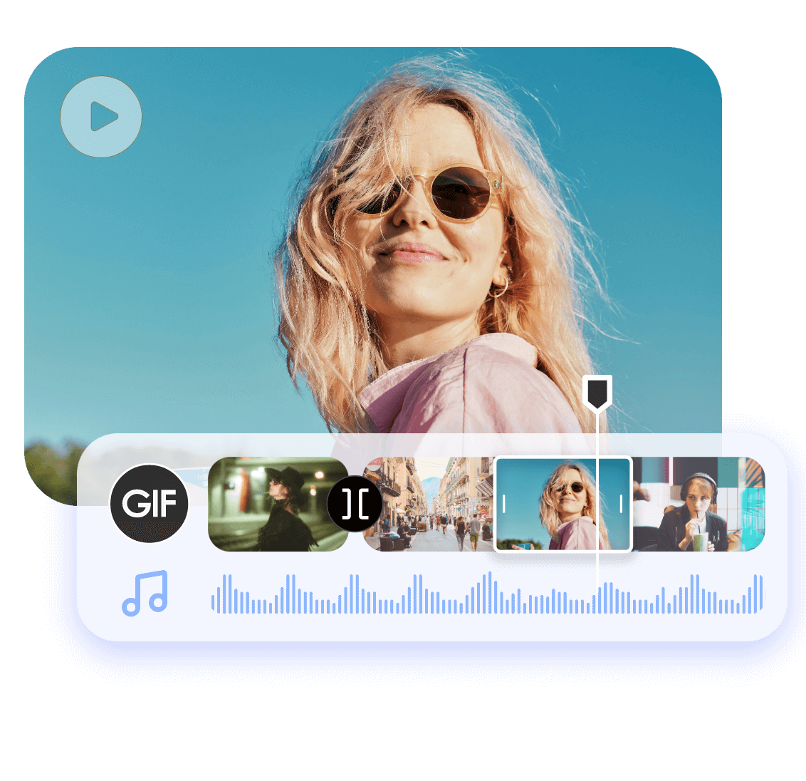 Create videos with animated several gifs in clipfly