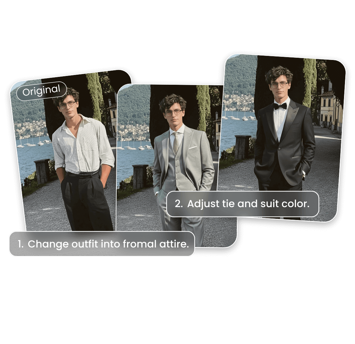 Customize colthes color and other details with clipfly free formal attire editor