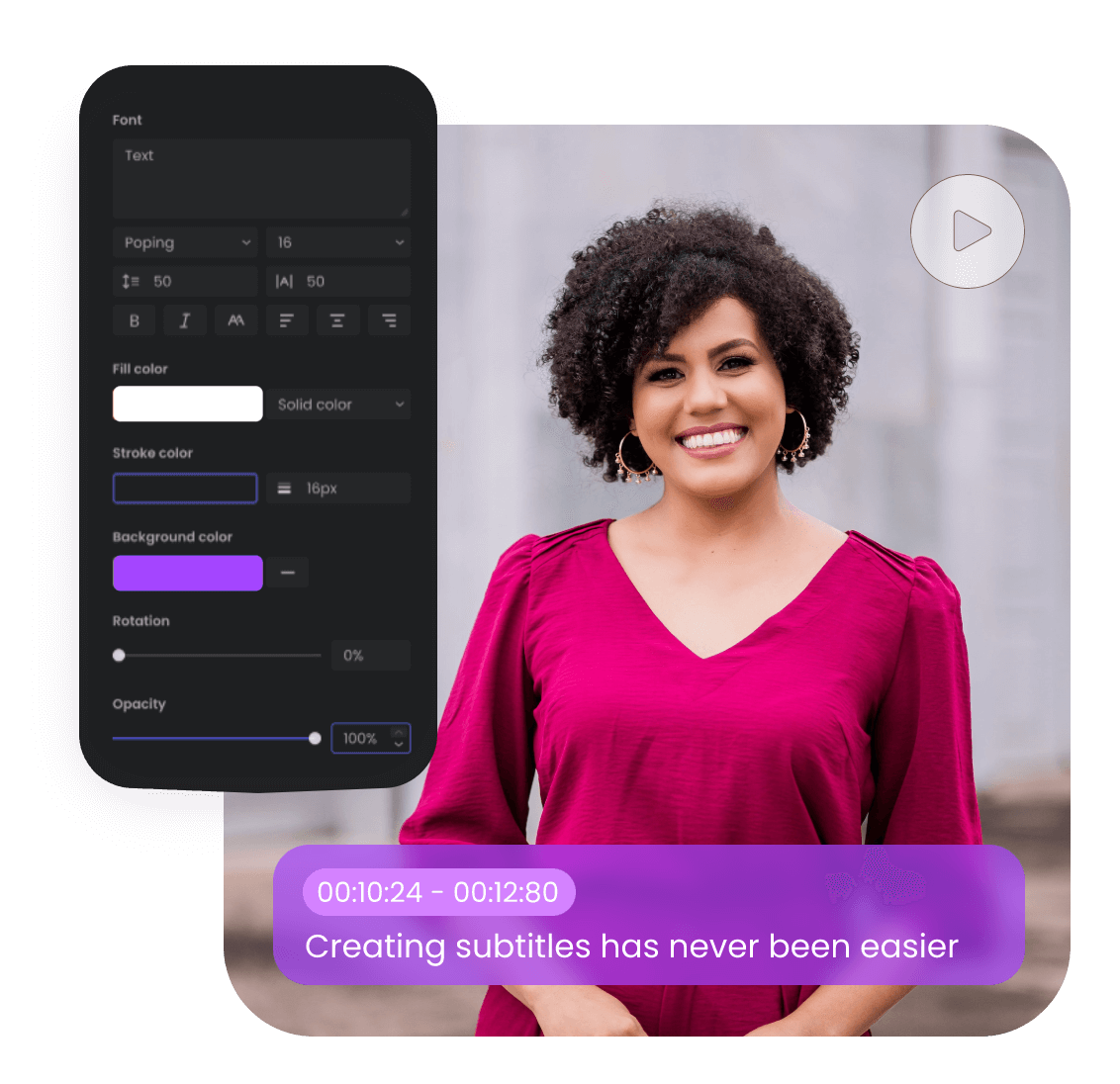 Customize the transcription in video with fonts and color