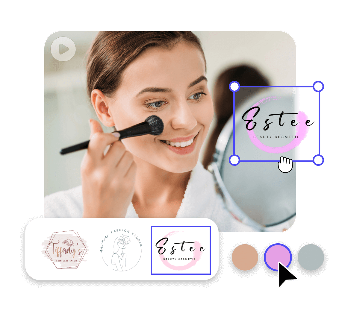 Customize the watermark with fontscolos stickers to add to the video